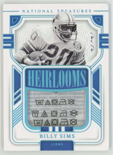 Of Billy Sims Panini National Treasures Heirlooms