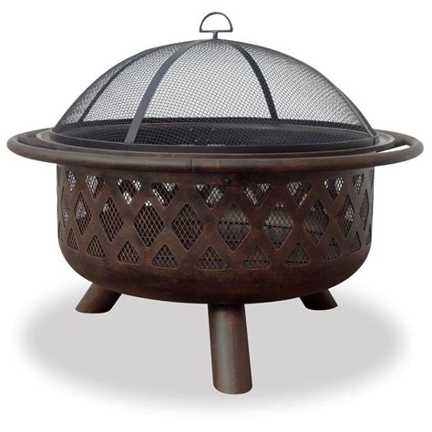 Shop Blue Rhino 33 5 In W Bronze Steel Wood Burning Fire Pit At Lowes