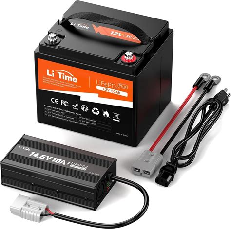 Amazon Litime 12v 50ah リン酸鉄リチウムイオンバッテリー 146v10a専用充電器 セット 内蔵bms保護