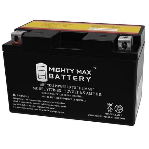 MIGHTY MAX BATTERY 12 Volt 6 5 AH 120 CCASealed Lead Acid Powersport