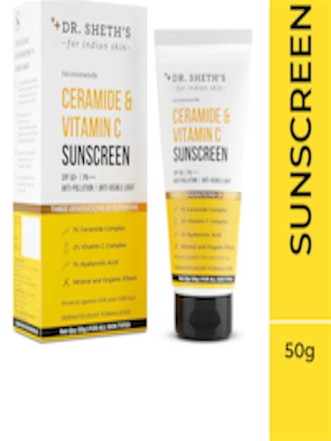 Buy DR SHETHS Ceramide Vitamin C SPF 50 Sunscreen 50g Body