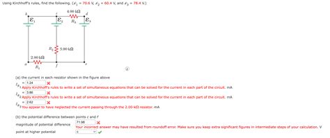 Using Kirchhoffs Rules Find The Following E1706