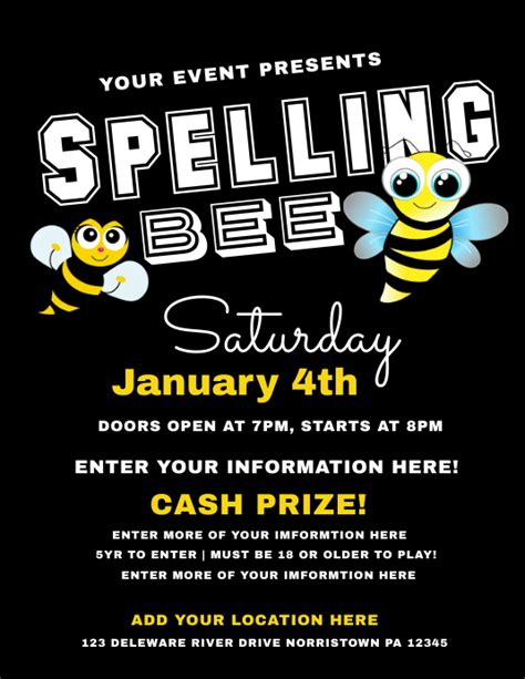 Spelling Bee Template Postermywall