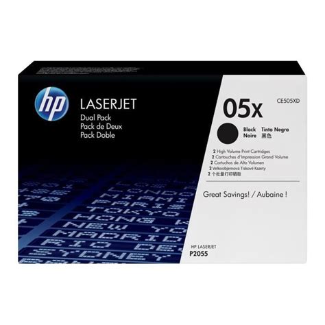 Cartouche De Toner HP 05X CE505XD Noir Pour Imprimantes LaserJet