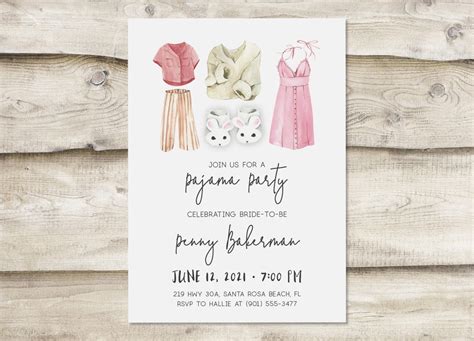 Pajama Party Bridal Shower Invitation with Panty Game and | Etsy