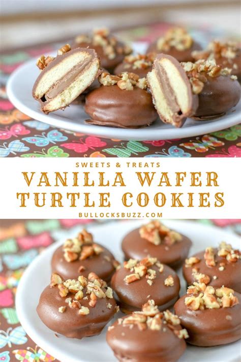 Vanilla Wafer Turtle Cookies Chocolate Covered Caramel Pecan Sandwich