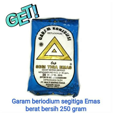 Jual Garam Konsumsi Cap Segitiga Emas 250 Gr Shopee Indonesia