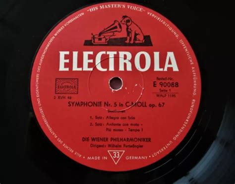 FURTWÄNGLER BEETHOVEN SYMPHONY NR 5 HMV ELECTROLA 1950s MONO EUR 8 00