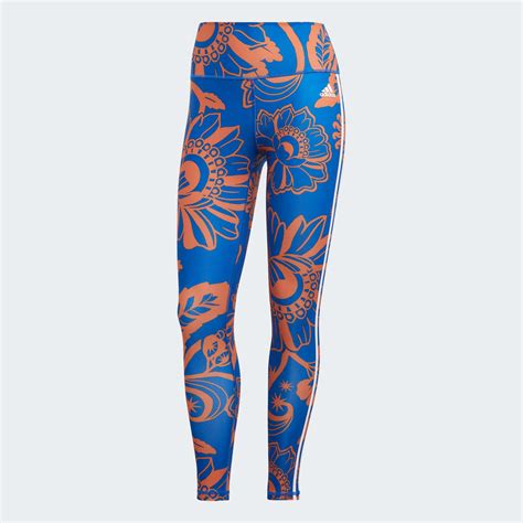 Women S Clothing Adidas X Farm Rio Leggings Blue Adidas Qatar