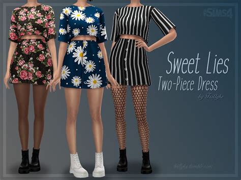 Sweet Lies Two Piece Dress Trillyke Sims 4 Dresses Sims 4 Sims