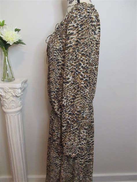 Ralph Lauren Dress W Sheer Faux Leopard Print Elastic Waist Ebay