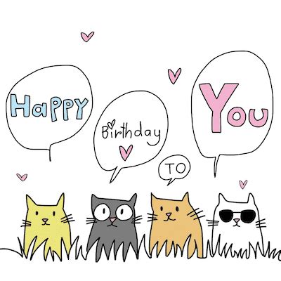 Printable Birthday Card With Cats