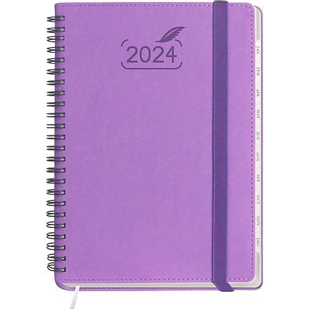 BEZEND 2024 Diary A5 Vertical Week To View Spiral Bound Lavender PU