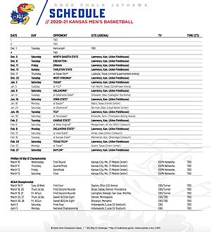 2022 Ku Basketball Schedule