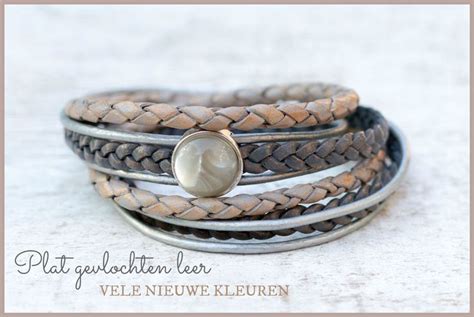 Inspiratie Inspiratie Wikkelarmband Plat Gevlochten Leer FRIS