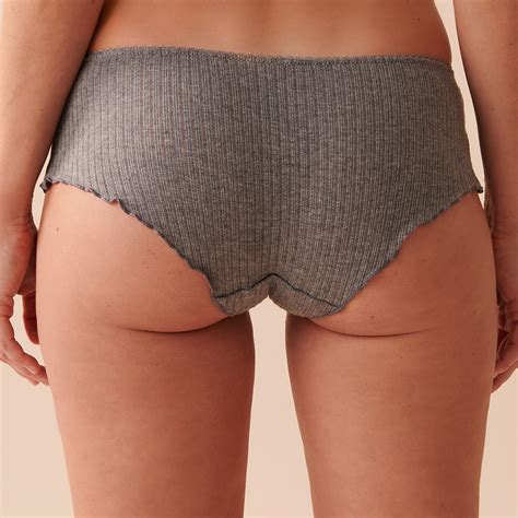 Buy La Vie En Rose Ribbed Lace Detail Hiphugger Panty Grey Online