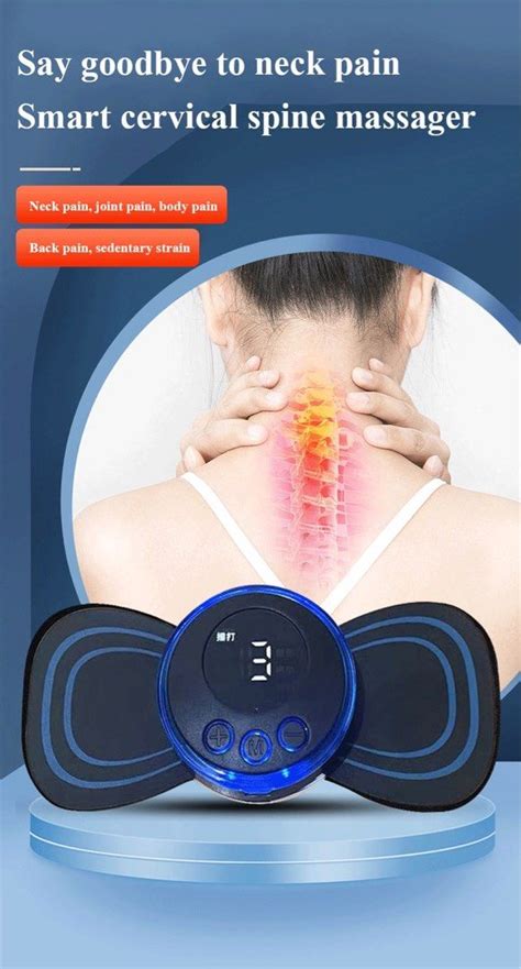 8 Mode Ems Neck Massager Mini Massager Low Frequency Pulse Vibration Muscle Relaxation Shoulder