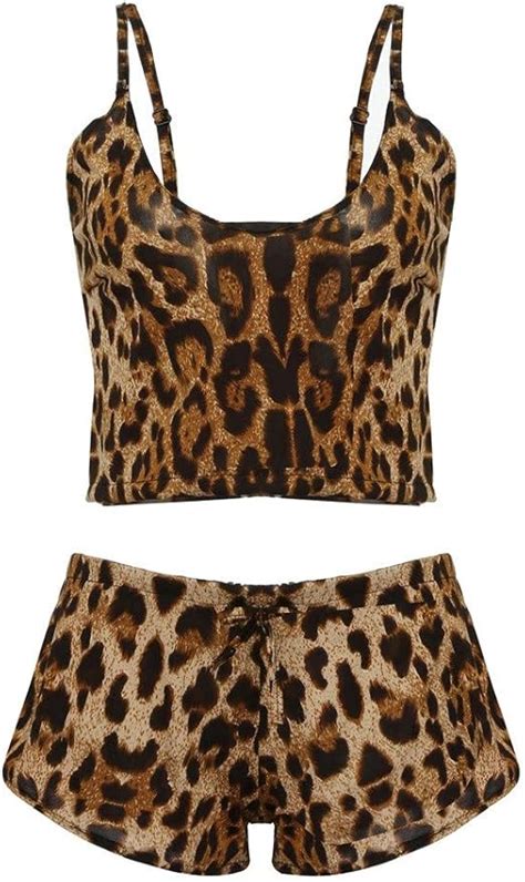 VICKY HOHO Frauen Plus Size Sexy Dessous Bogen Leopard Unterwäsche