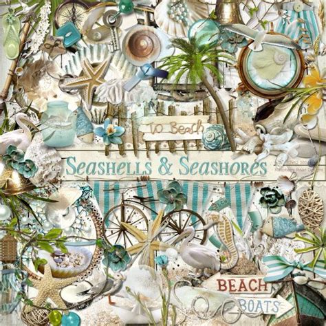 beautiful beach themed scrapbook kit