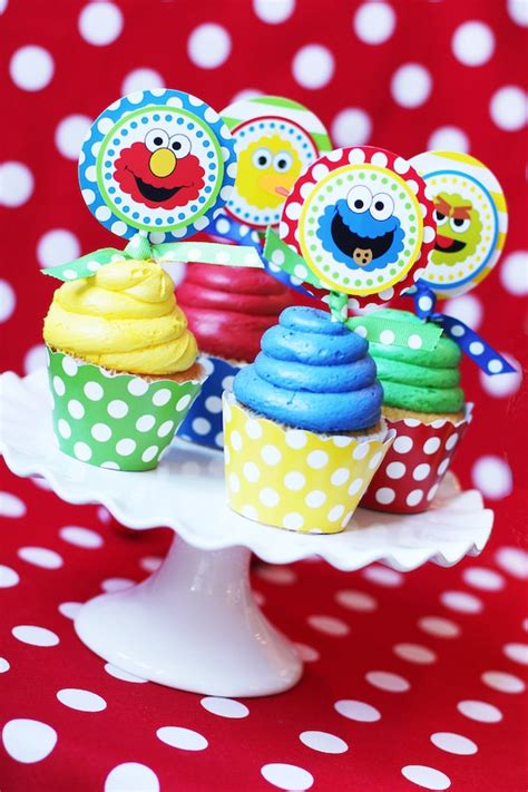 Sesame Street Birthday Party Sesame Street Cupcake Toppers Elmo