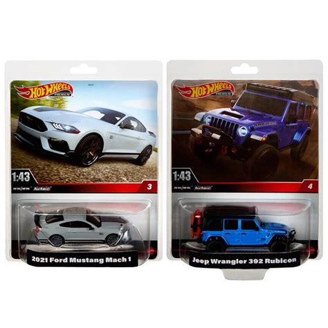 Hot Wheels Premium Tỷ lệ Jeep Wrangler Rubicon Ford Mustang Mach Tỷ lệ