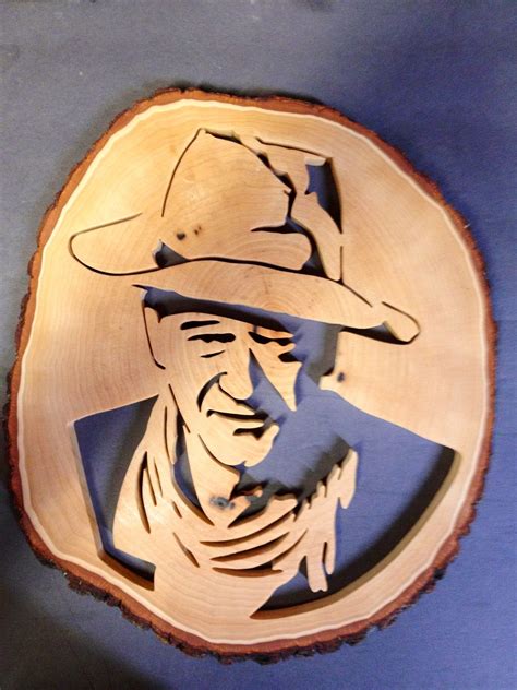 John Wayne Fretwork Portrait Mike Fehrings Artistry In Wood Woodwork Scroll Saw Patterns