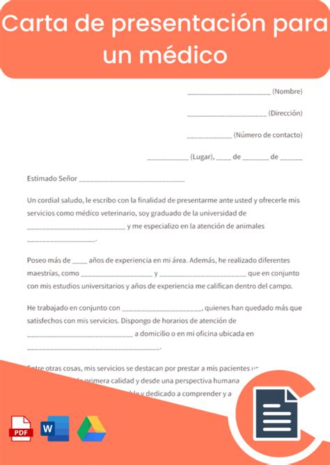 Carta De Presentaci N Para M Dicos Online Word Pdf