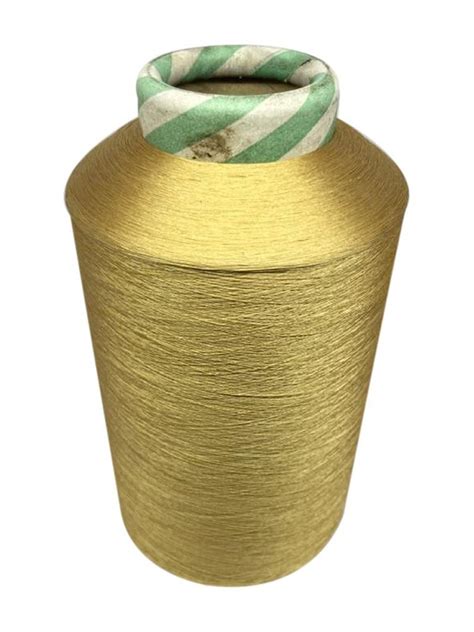 Super Bright Ply Denier Golden Polyester Twisted Yarn For