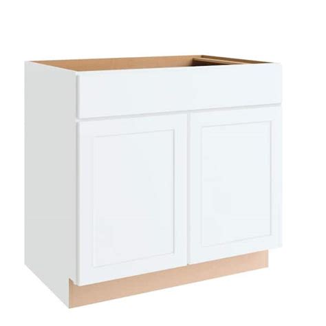 Courtland 36 In W X 24 In D X 34 5 In H Assembled Shaker Sink Base Kitchen Cabinet In Polar