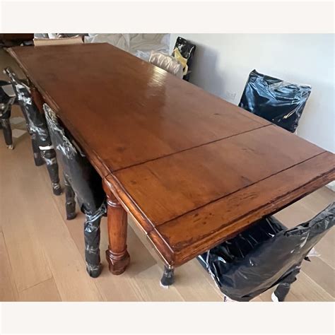 Dark Brown Wood Dining Table AptDeco