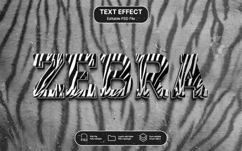 Premium PSD Zebra Text Effect