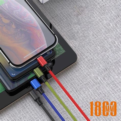 Nohon 1.8m 4 in 1 USB kablosu iPhone 11 Pro Max Sa... – Grandado