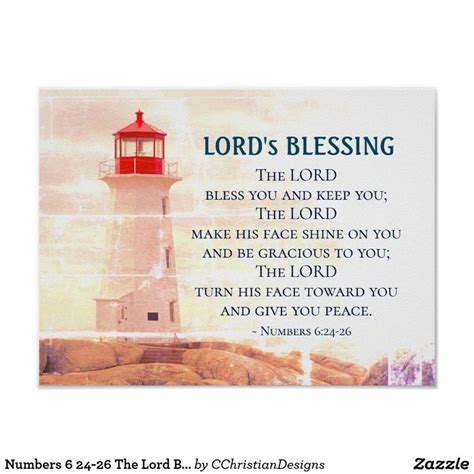 Numbers 6 24 26 The Lord Bless You Lighthouse Poster Zazzle In