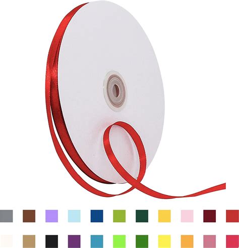 Thin Red Ribbon 6mmsatin Ribbon Solid Color Fabric Ribbon Silk Satin