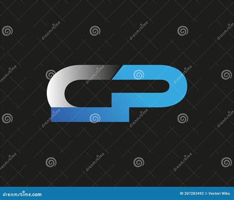 Letra Inicial Cp Logotype Nome Da Empresa Colorida Blue E Prata Swoosh