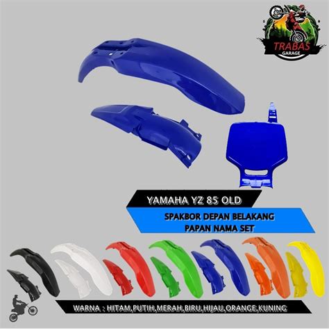 SPAKBOR SET DEPAN BELAKANG PAPAN NOMOR YZ 85 YZ85 OLD LAMA MOTOR CROSS