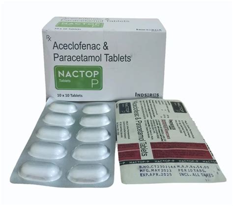 Aceclofenac Paracetamol Tablets Strength 425mg At Rs 150 Box In Sambalpur