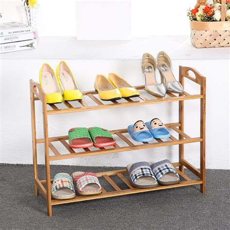 3 4 5 Tier Bamboo Shoe Rack Entryway Shoe Shelf Storage Organizer For