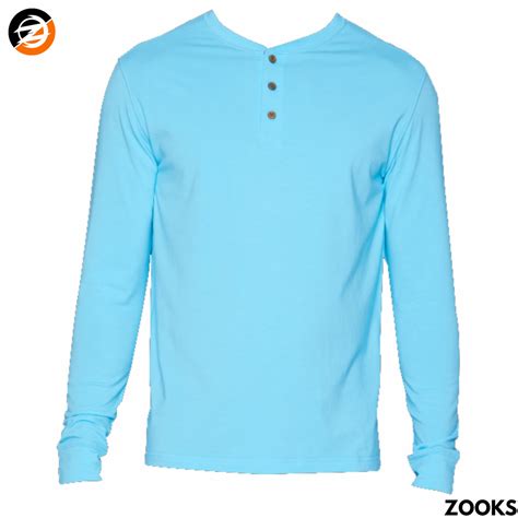 Fabric 100 Cotton Biowashed Plain Henley Full Sleeve T Shirts At Rs