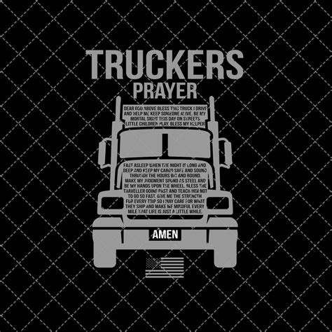 Truckers Prayer Usa T Shirt Truck Driver Png Png Download Etsy