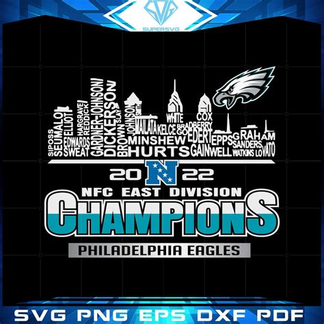 2022 Nfc East Division Champions Philadelphia Eagles Players Svg