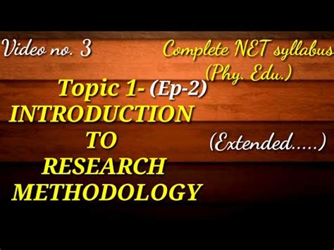 Introduction To Research Methodology Video Lecture Crash Course