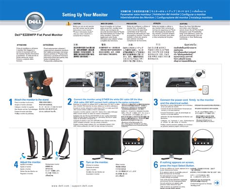 Dell E228wfp Monitor Setup Diagram User Manual Guide En Us