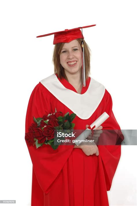 Red Graduation Gown Stock Photo - Download Image Now - Adolescence ...