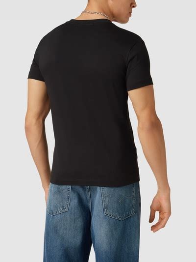 Calvin Klein Jeans T Shirt Met Labelprint In Zwart Online Kopen P C