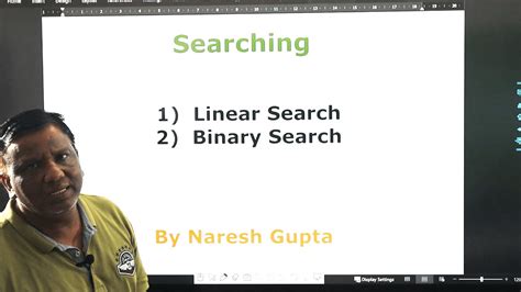 Searching Linear Search Binary Search Data Structures Youtube