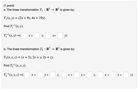 Solved 1 Point A The Linear Transformation T R2 → R2 Is