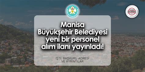 Manisa B Y K Ehir Belediyesi Personel Al M Te Ba Vuru Adresi