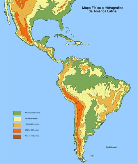 Mapa De América Latina Mapa Físico Geográfico Político Turístico Y Temático