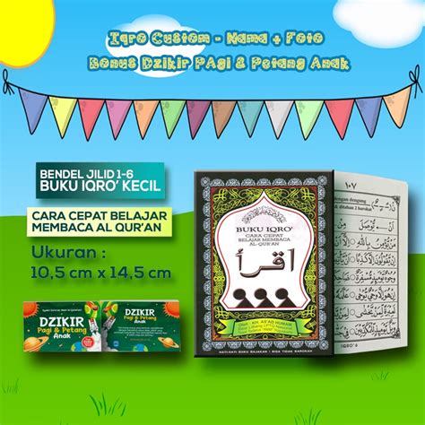 Jual Buku Iqro A5 HVS HITAM Custom Nama Dan Foto BONUS Iqro Juz Amma